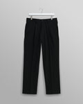 wax london men's Aubyn - Black Wool Blend Twill Pleated Trousers