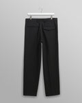 wax london men's Aubyn - Charcoal Wool Blend Twill Pleated Trousers