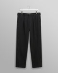 wax london men's Aubyn - Charcoal Wool Blend Twill Pleated Trousers
