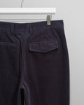 wax london men's Aubyn - Navy Soft Corduroy Pleated Trousers