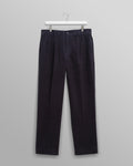 wax london men's Aubyn - Navy Soft Corduroy Pleated Trousers