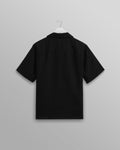 wax london men's Bartlett - Washed Black Linen Short-Sleeve Shirt