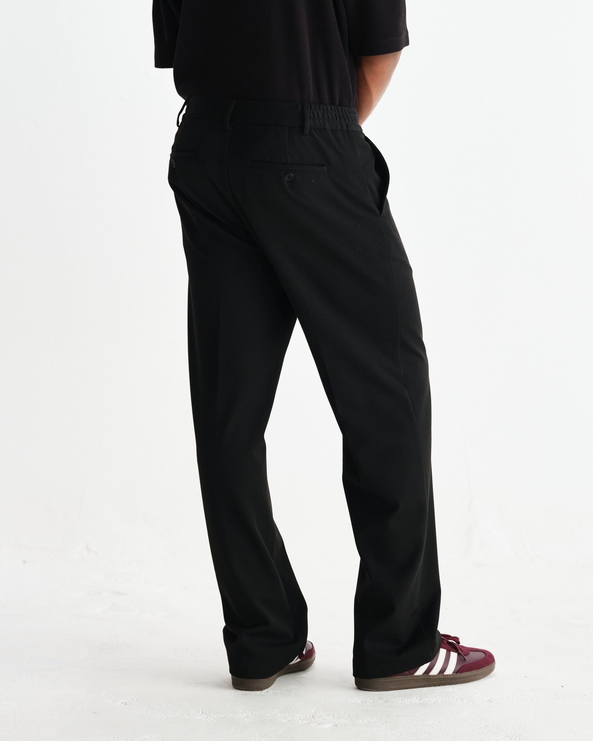 wax london men's Bayham - Black Viscose Trousers