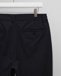 wax london men's Bayham - Navy Wool Blend Pinstripe Trousers