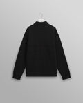 wax london men's Blen - Black Organic Cotton Rugby Shirt