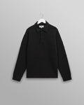 wax london men's Blen - Black Organic Cotton Rugby Shirt