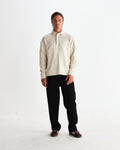wax london men's Blen - Ecru Organic Cotton Rugby Shirt