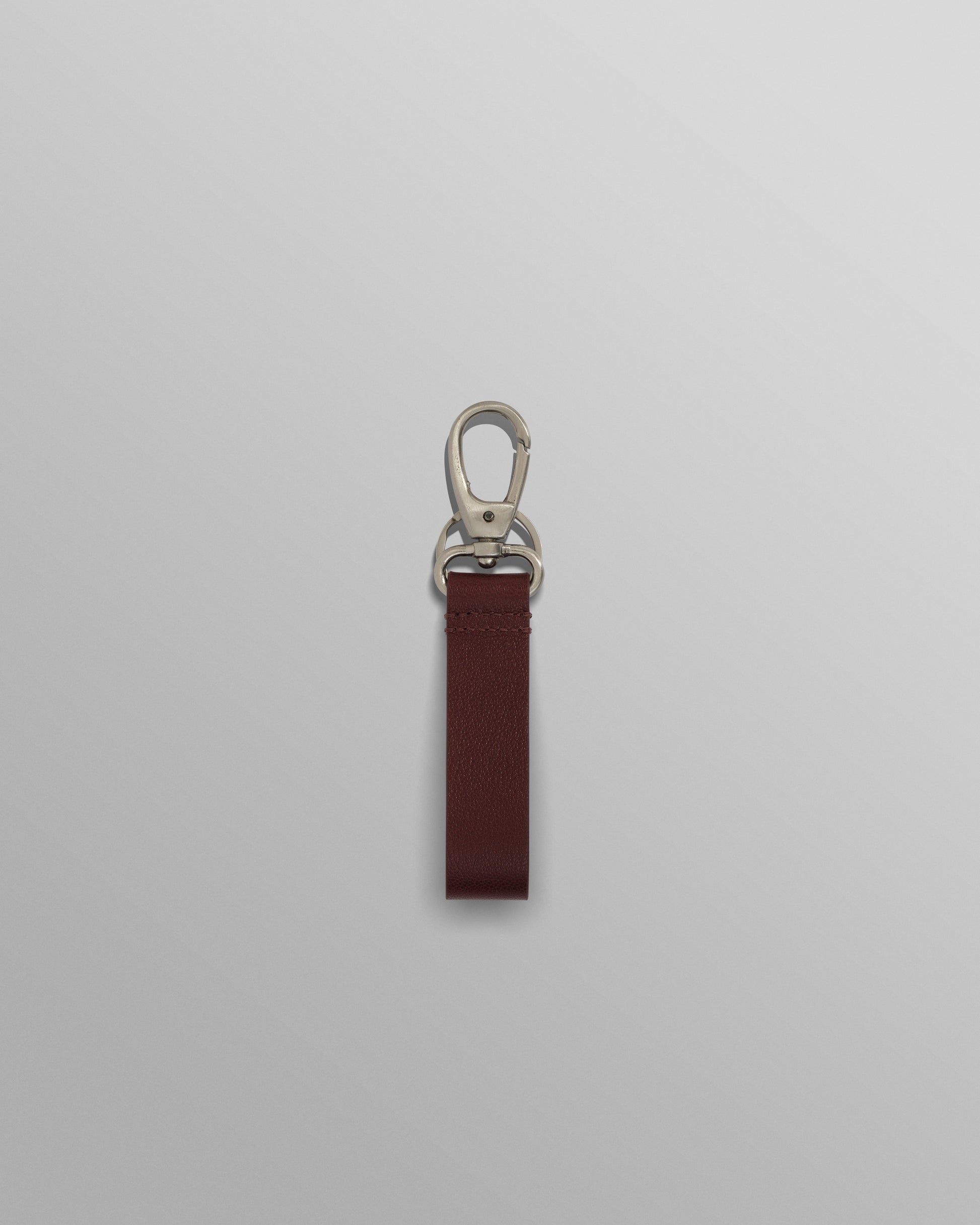 wax london men's Boston - Cherry Retro Grain Leather Keyring