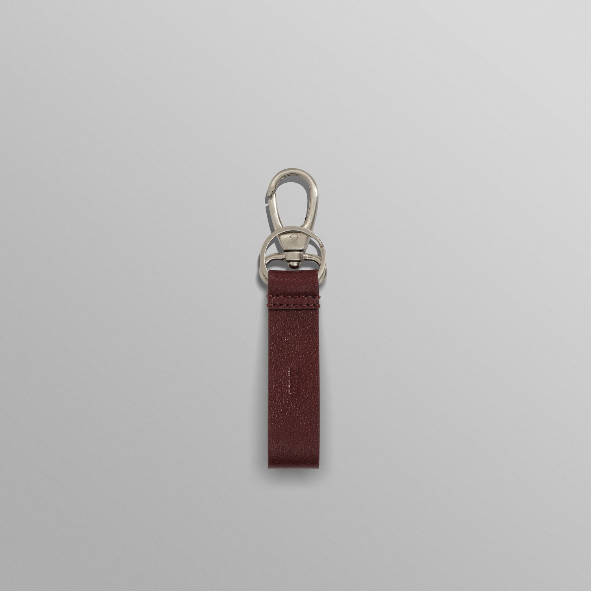 wax london men's Boston - Cherry Retro Grain Leather Keyring