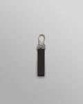wax london men's Boston - Dark Brown Retro Grain Leather Keyring