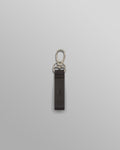 wax london men's Boston - Dark Brown Retro Grain Leather Keyring