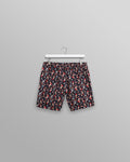 wax london men's Brockwell - Black Geometric Logo Swim Shorts