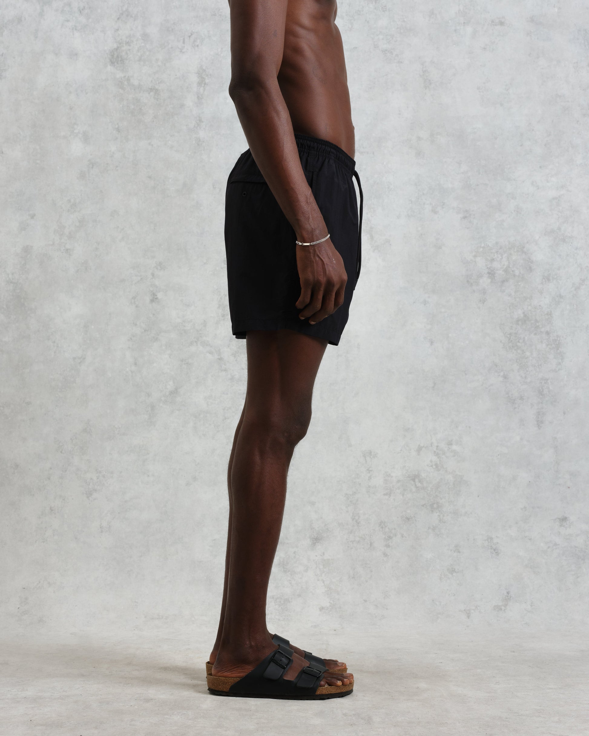 wax london men's Brockwell - Black Logo Swim Shorts