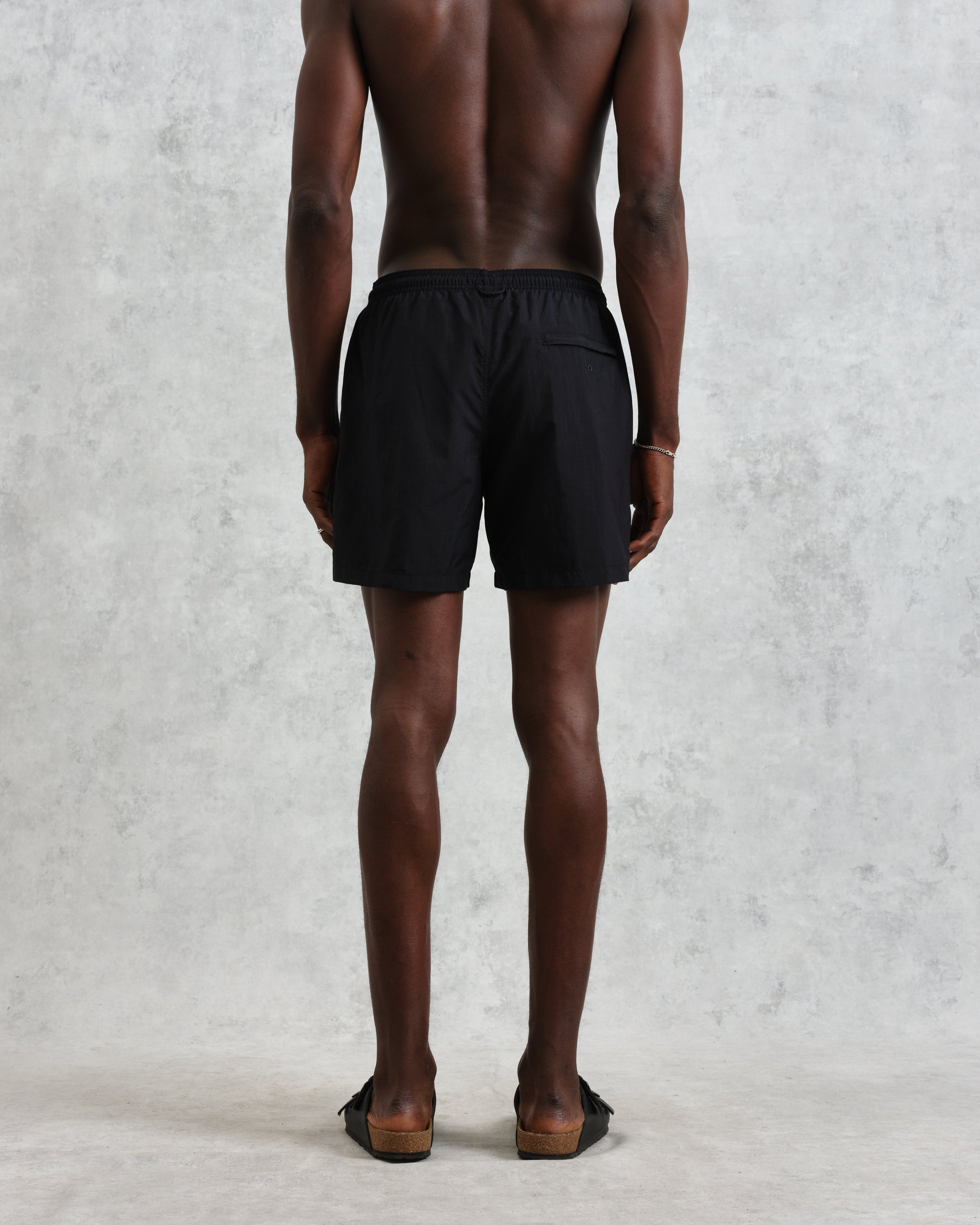 wax london men's Brockwell - Black Logo Swim Shorts