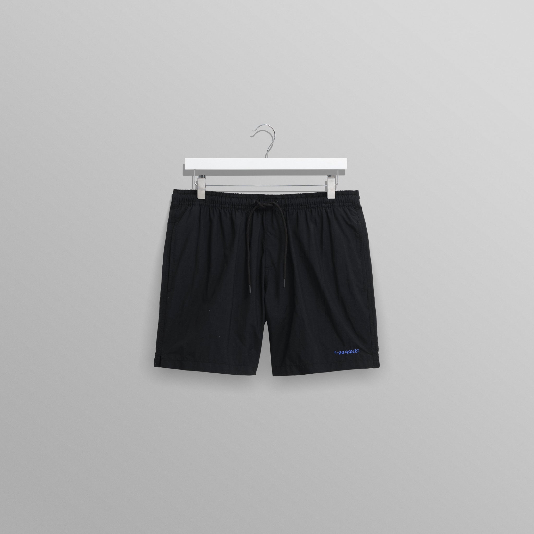 wax london men's Brockwell - Black Logo Swim Shorts