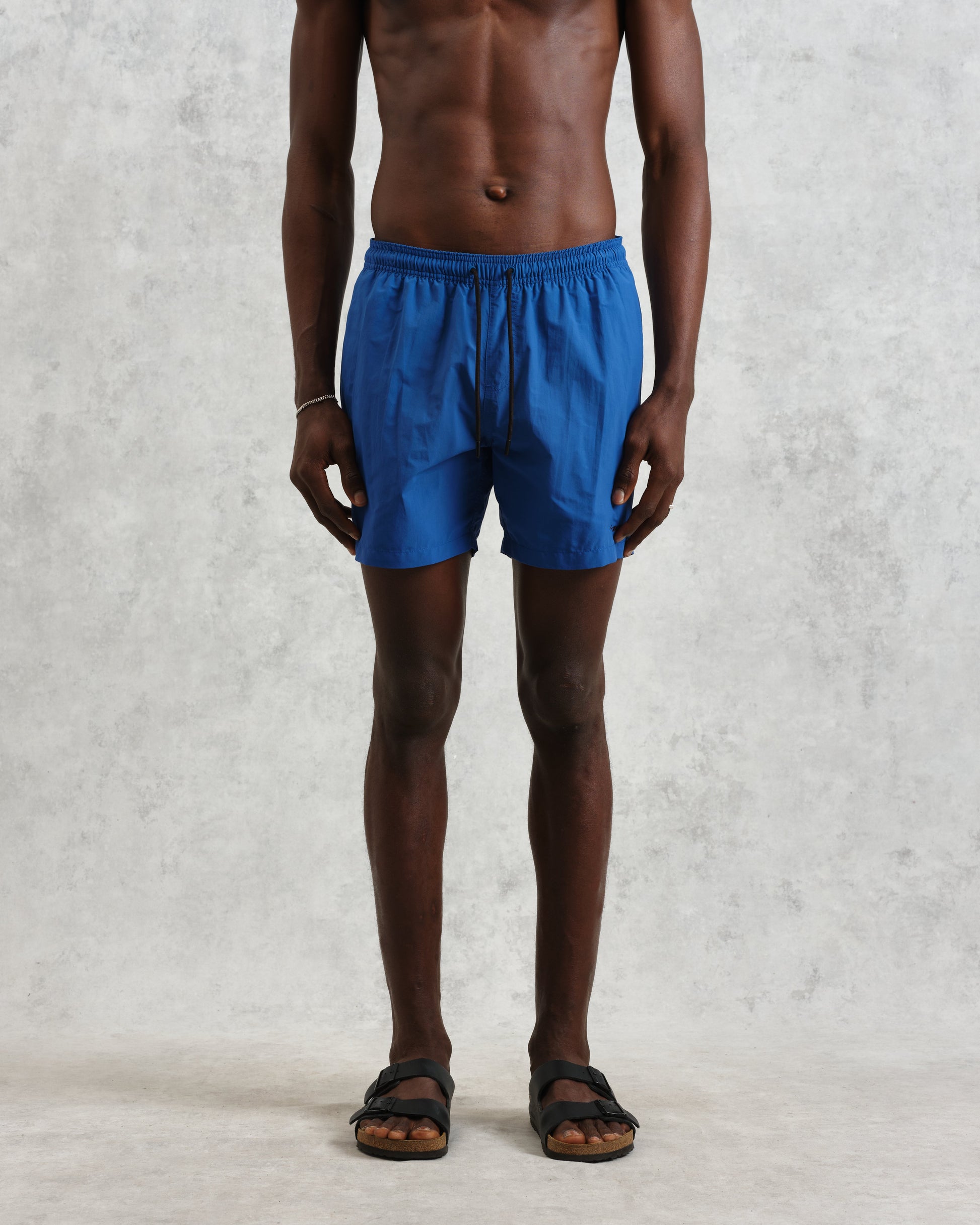 wax london men's Brockwell - Bright Blue Logo Swim Shorts