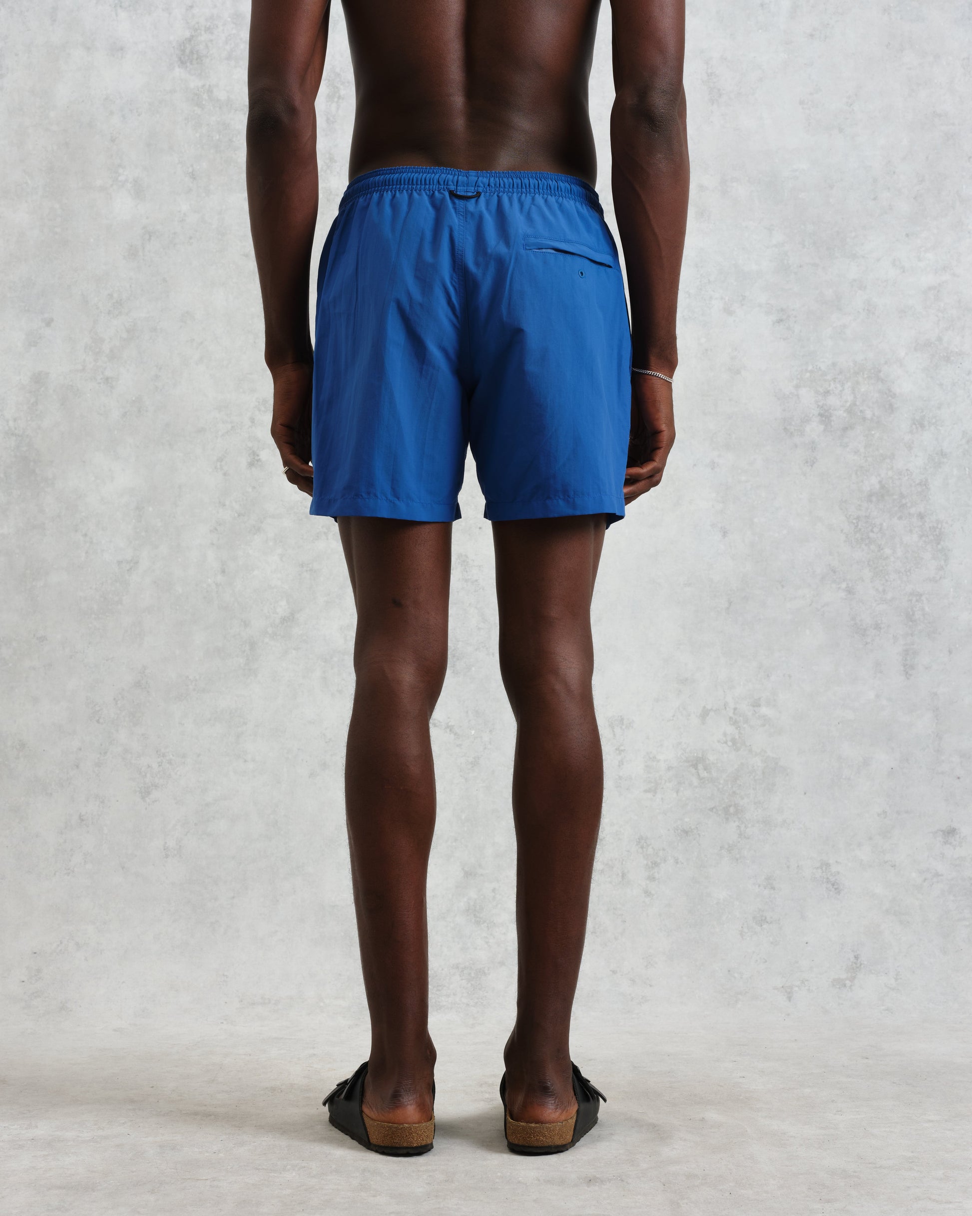 wax london men's Brockwell - Bright Blue Logo Swim Shorts