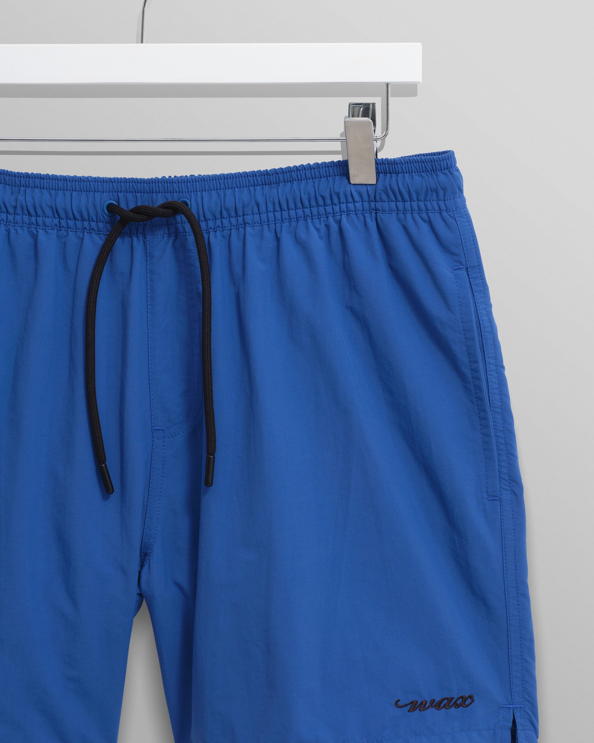wax london men's Brockwell - Bright Blue Logo Swim Shorts