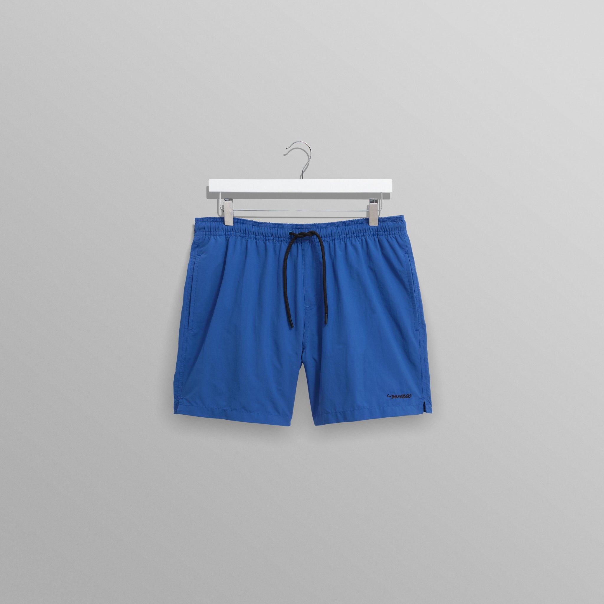 wax london men's Brockwell - Bright Blue Logo Swim Shorts