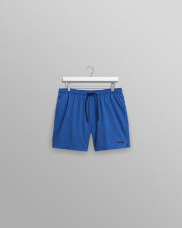wax london men's Brockwell - Bright Blue Logo Swim Shorts
