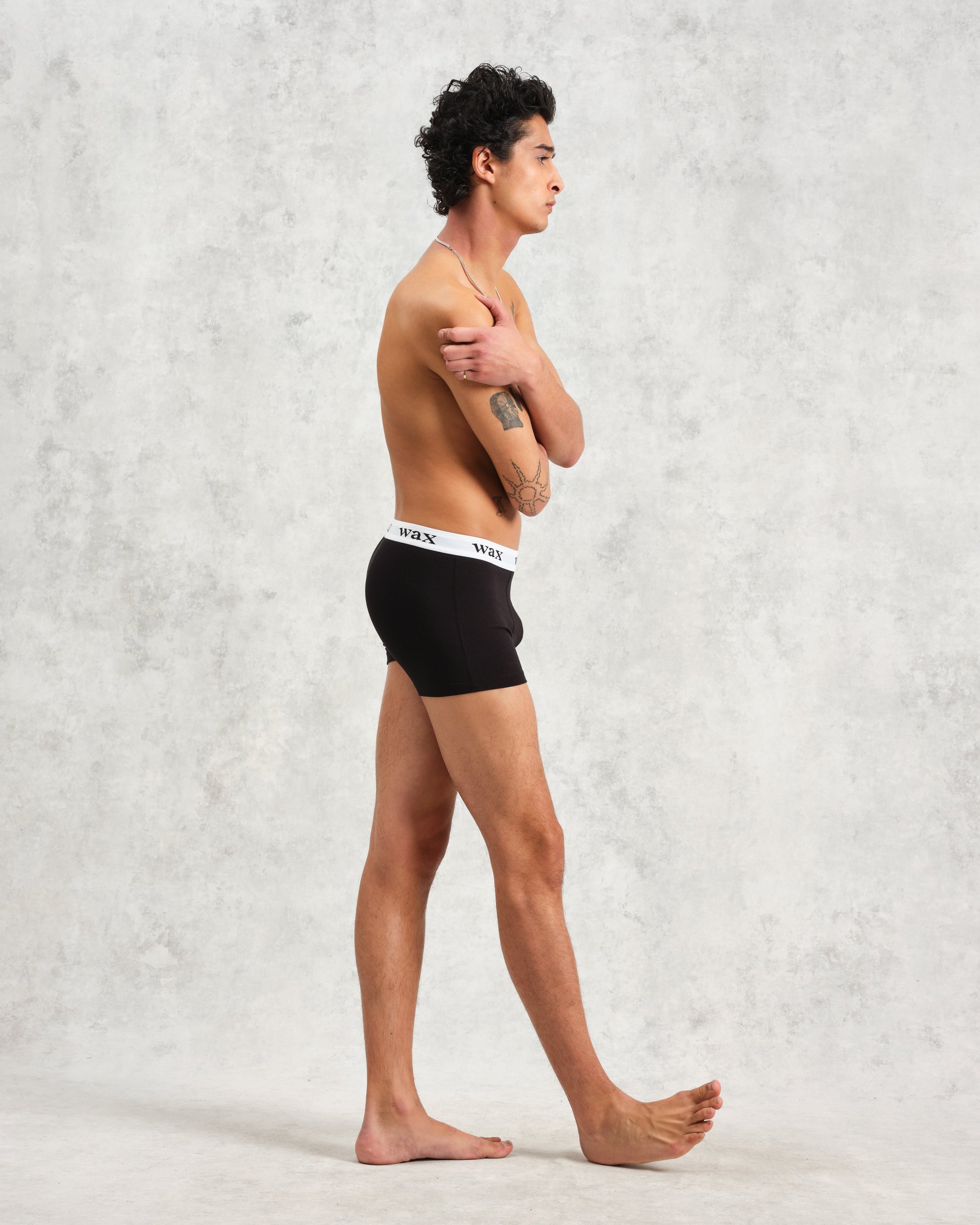 wax london men's Brodie - Black Stretch Cotton Boxers
