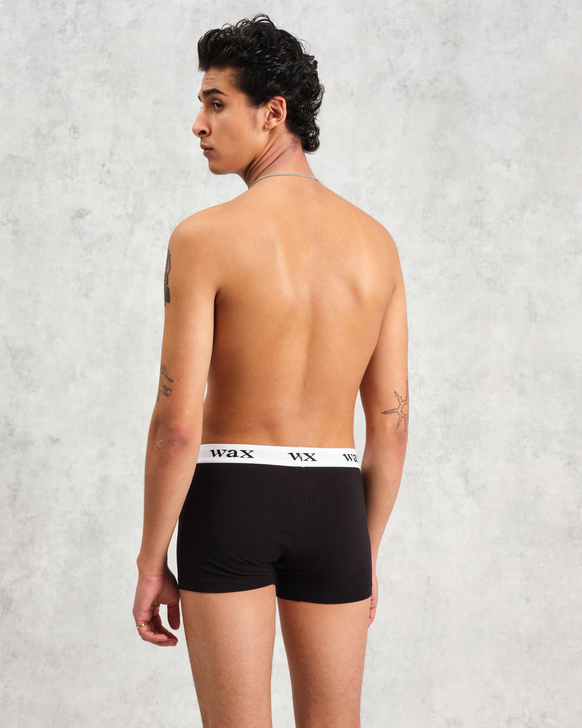 wax london men's Brodie - Black Stretch Cotton Boxers