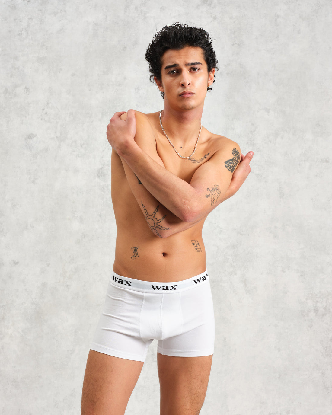 wax london men's Brodie - White Stretch Cotton Boxers