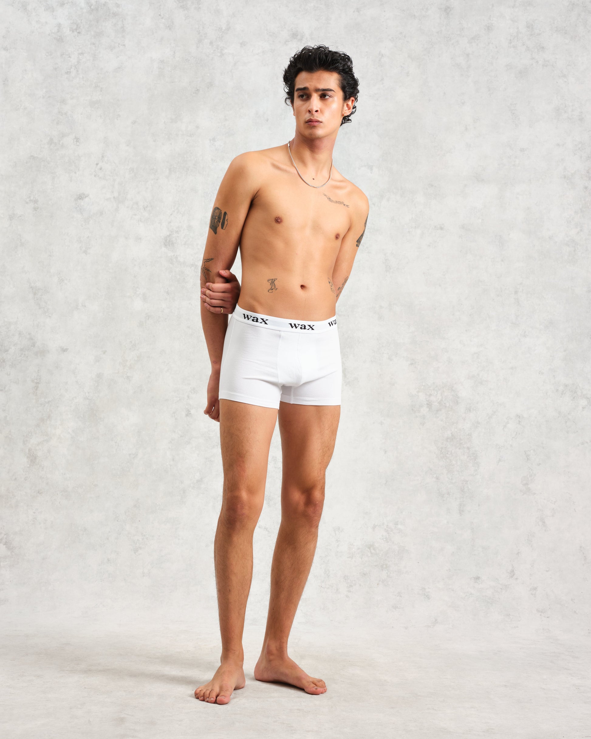 wax london men's Brodie - White Stretch Cotton Boxers