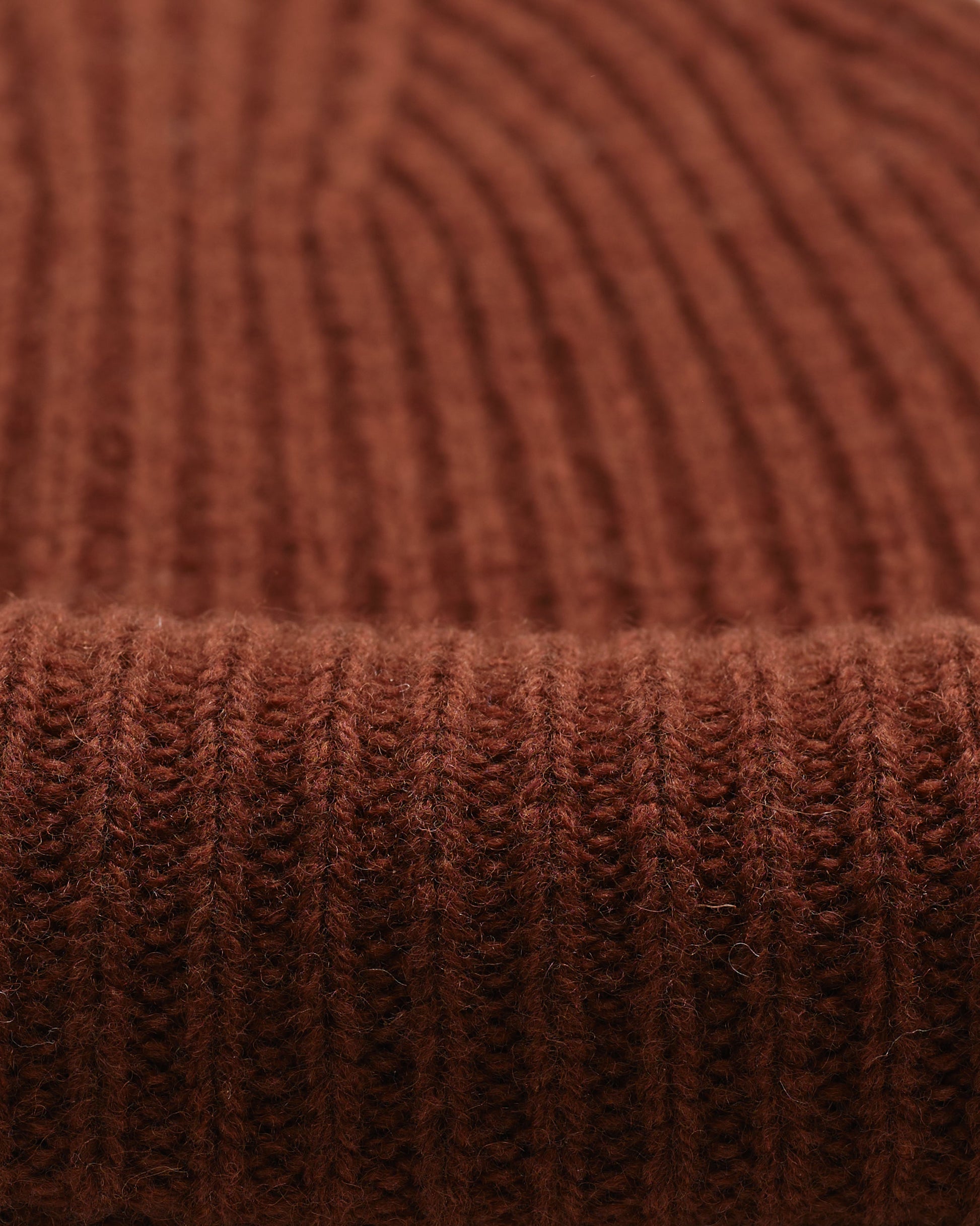 wax london men's Brook - Brown Single Rib Wool Beanie