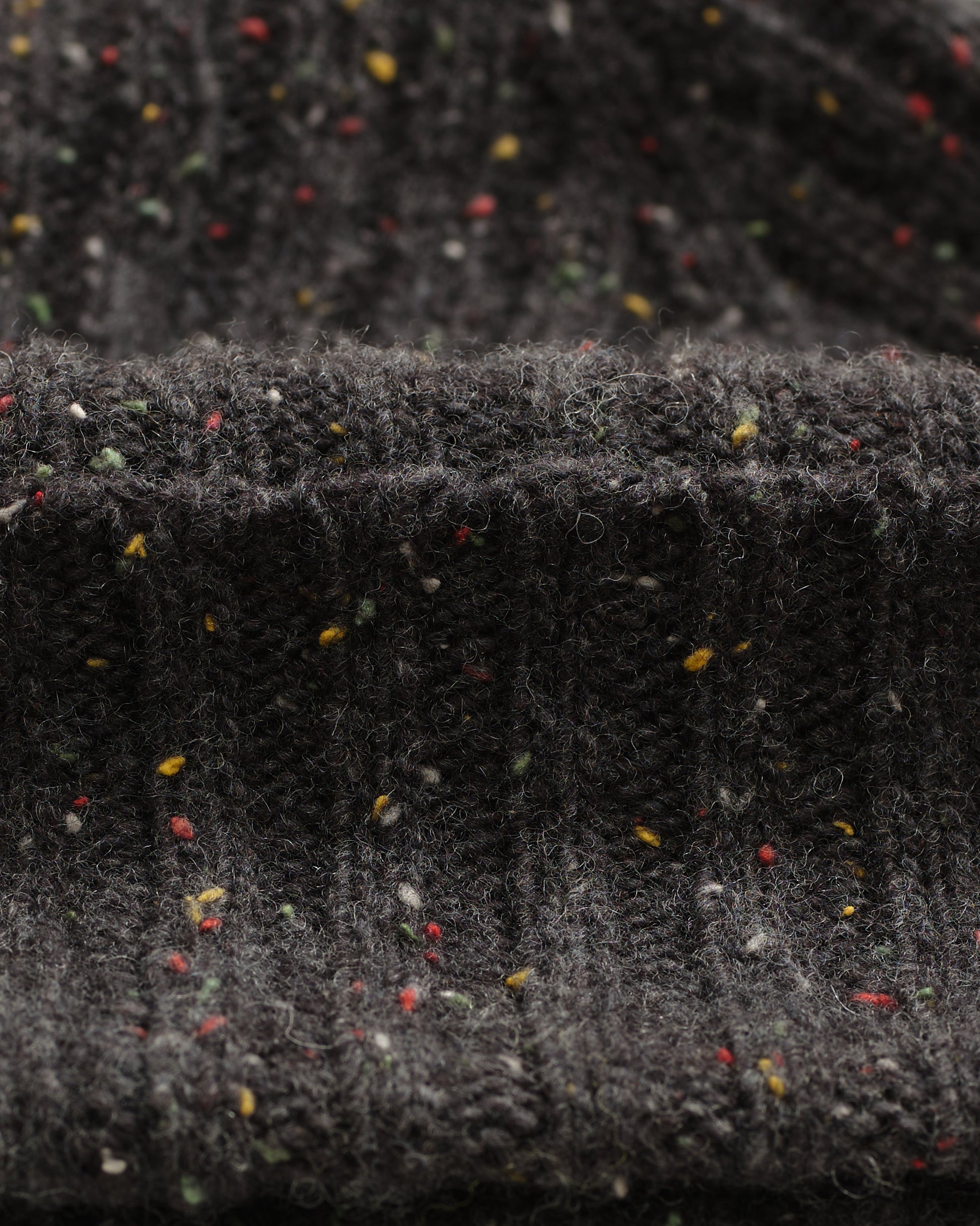 wax london men's Brook - Charcoal Donegal Single Rib Wool Beanie