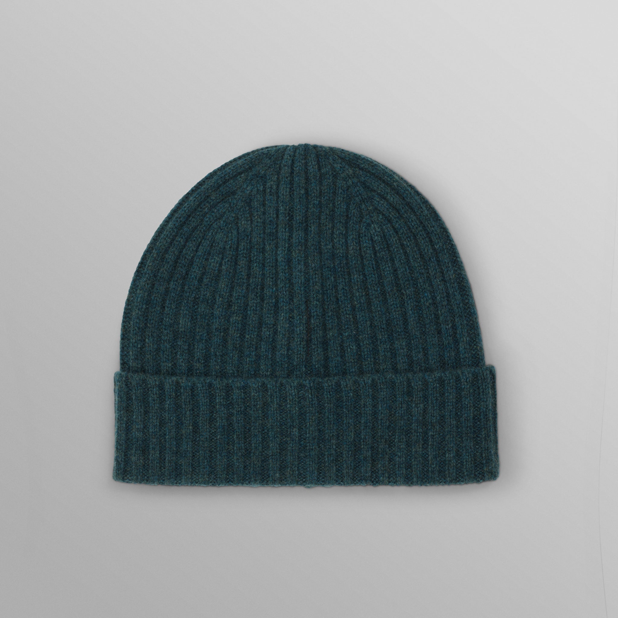 wax london men's Brook - Forest Green Single Rib Wool Beanie