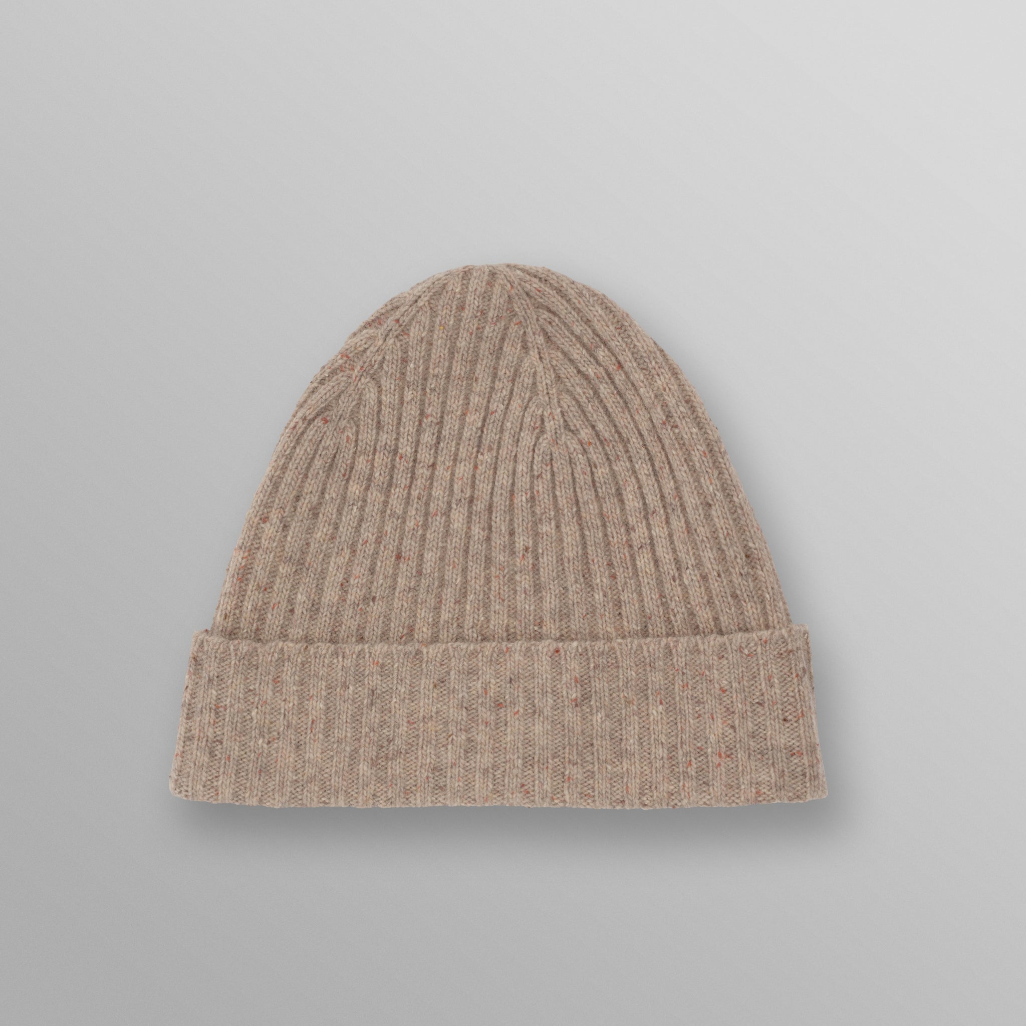wax london men's Brook - Natural Donegal Single Rib Wool Beanie