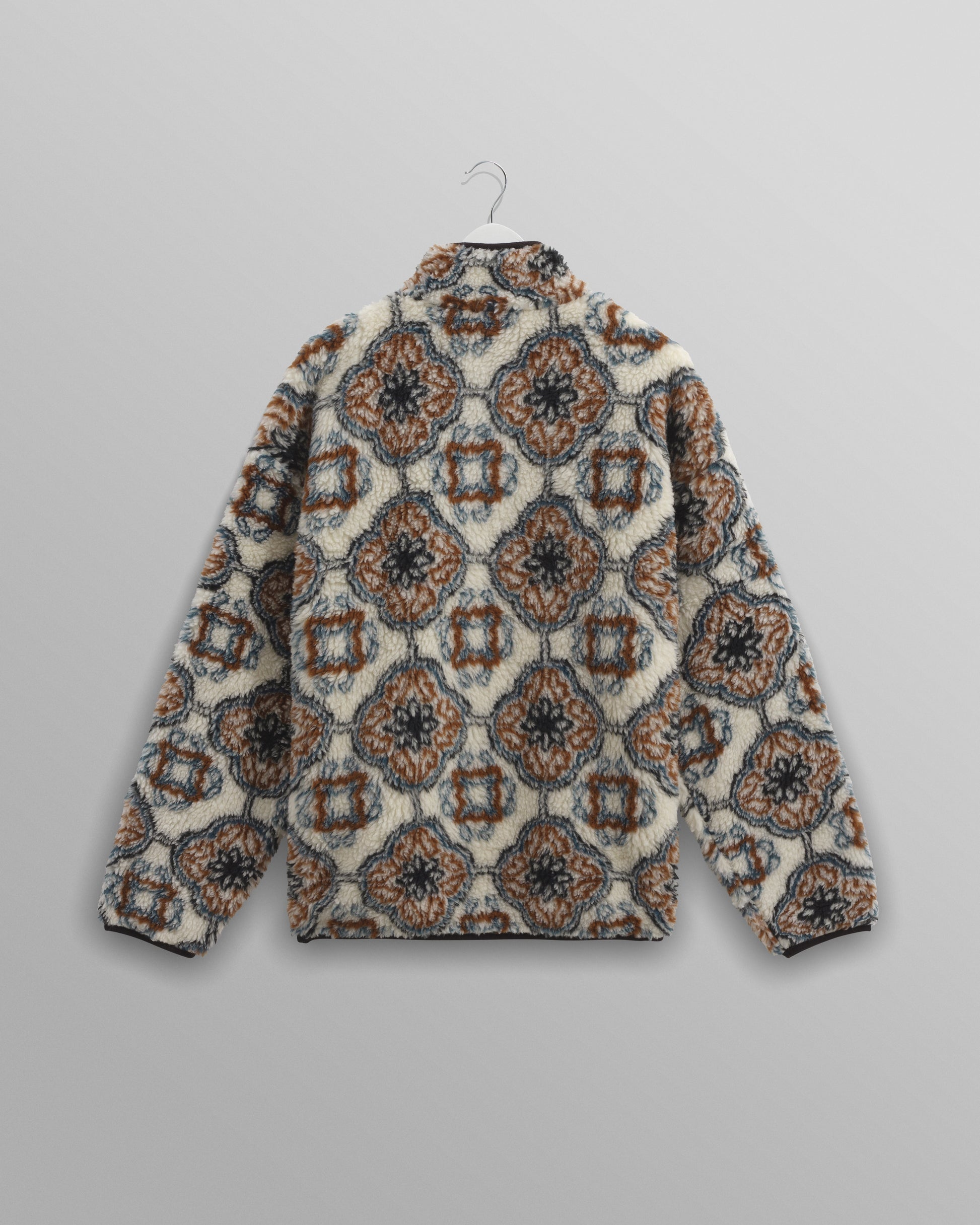 wax london men's Camley - Ecru Tile Print Fleece