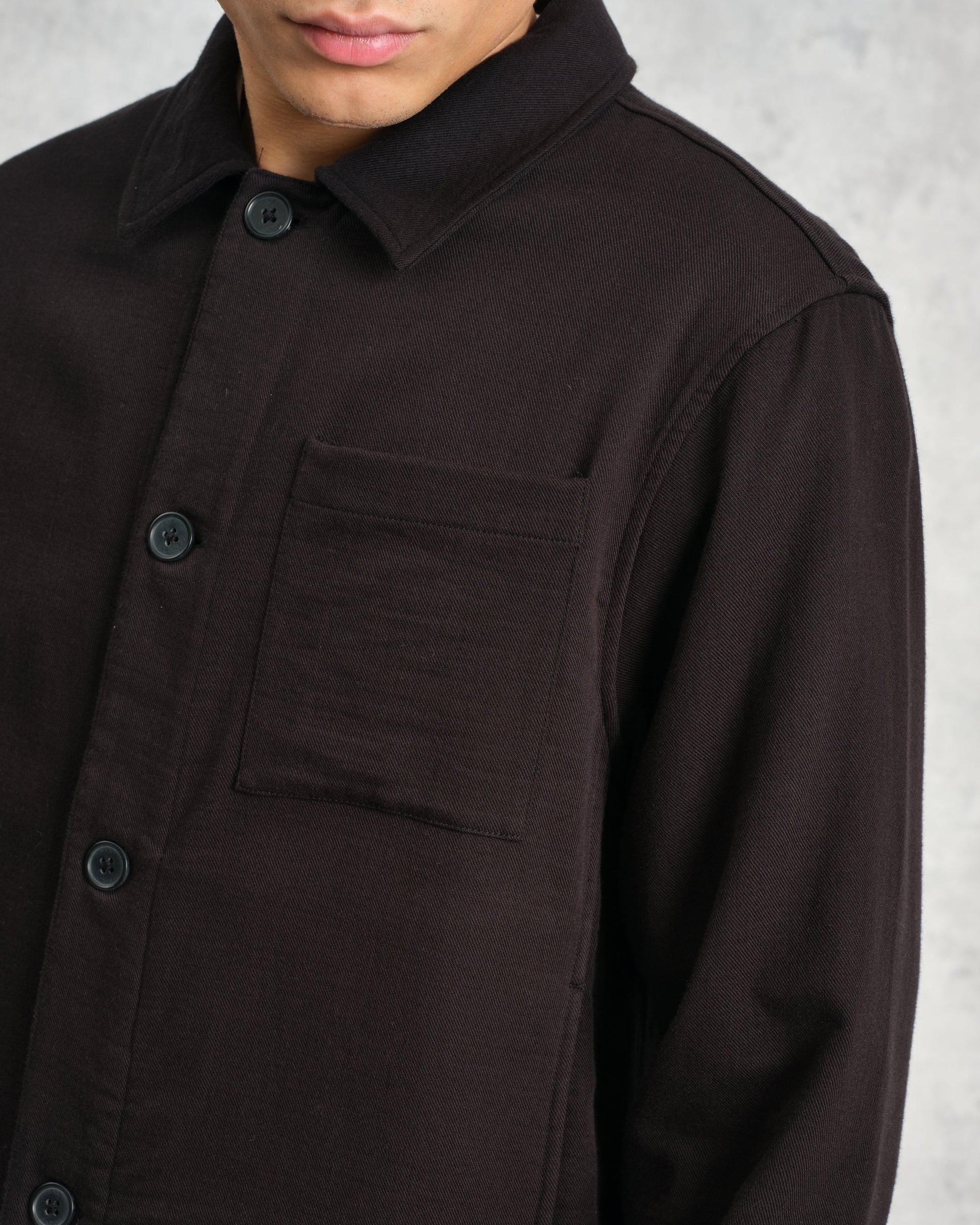 wax london men's Coleman - Black Double Weave Cotton Jacket