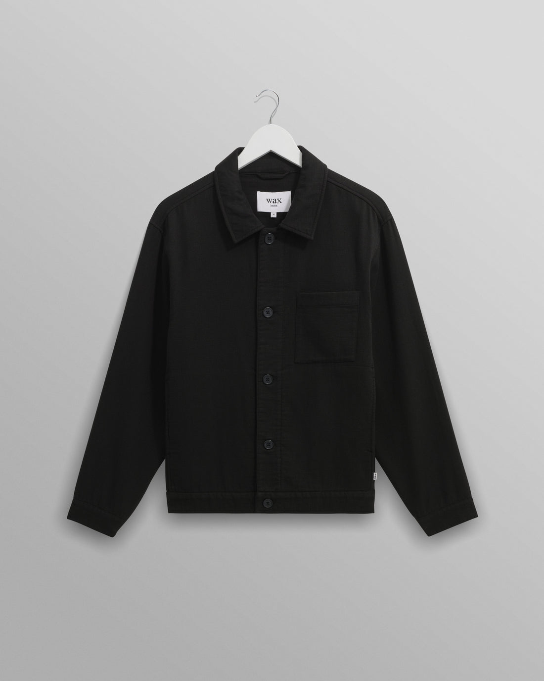 wax london men's Coleman - Black Double Weave Cotton Jacket