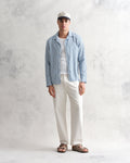 wax london men's Corey - Blue And White Twisted Stripe Cotton Shirt