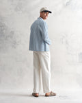 wax london men's Corey - Blue And White Twisted Stripe Cotton Shirt