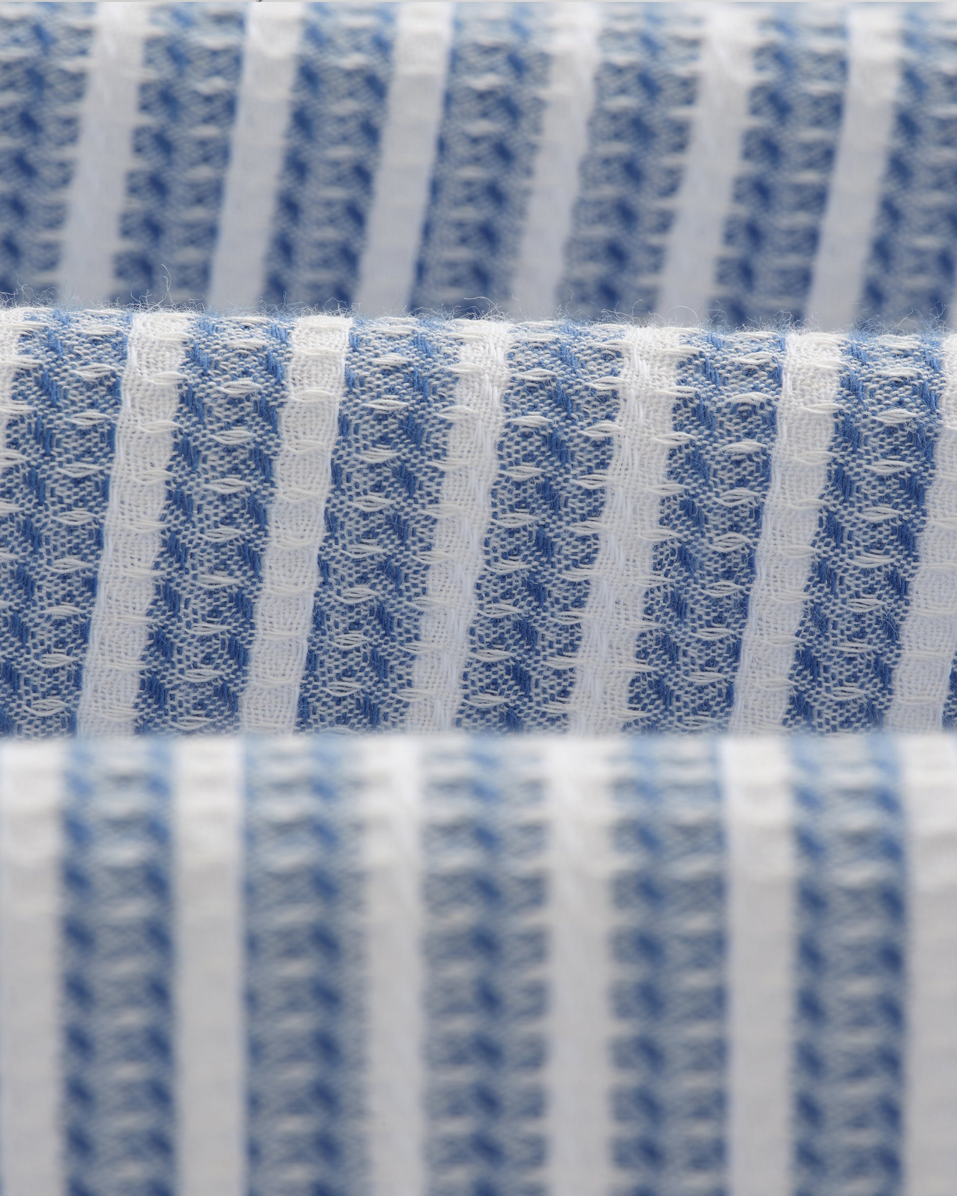 wax london men's Corey - Blue And White Twisted Stripe Cotton Shirt