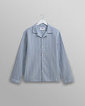 wax london men's Corey - Blue And White Twisted Stripe Cotton Shirt