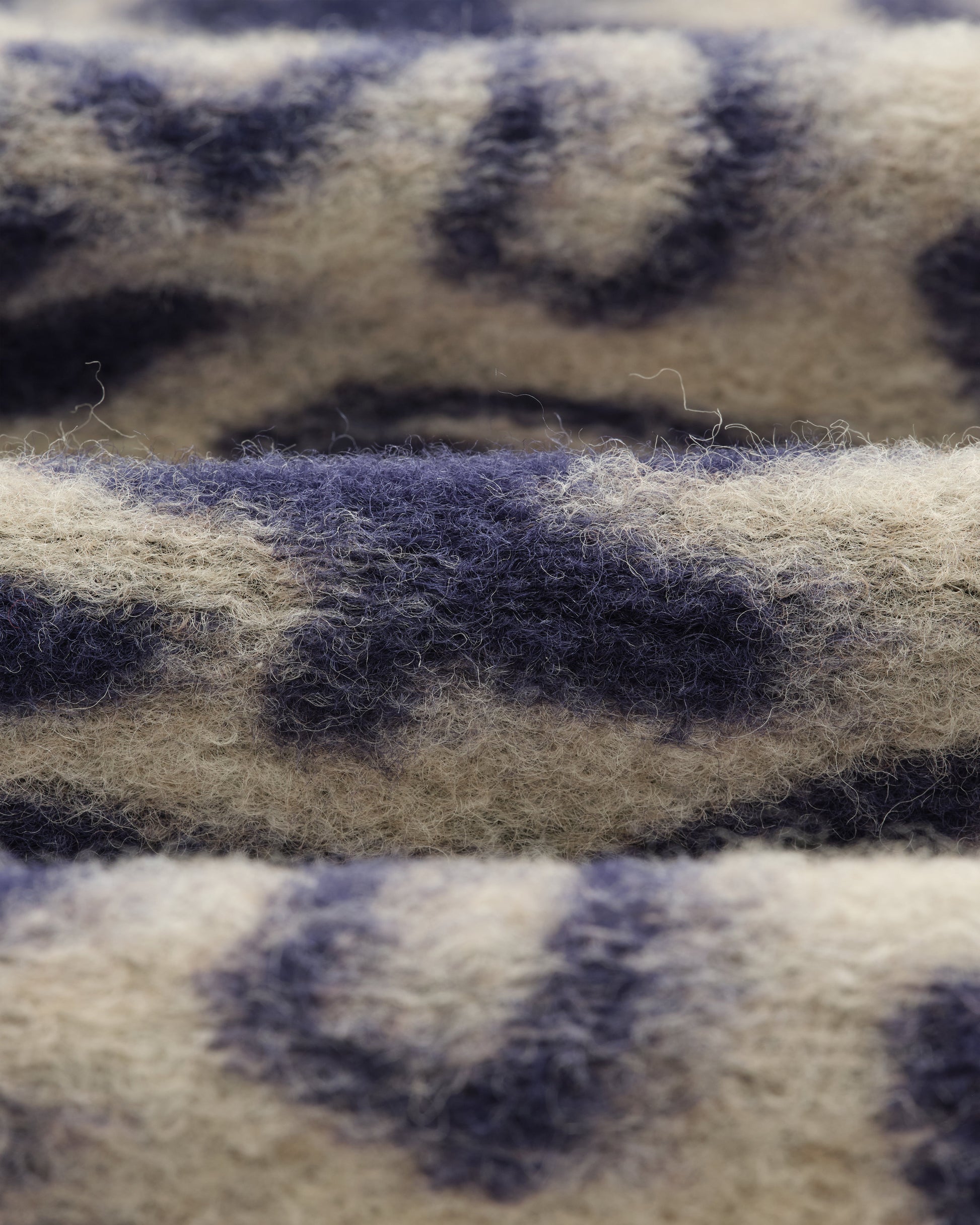 wax london men's Cozi - Ecru And Navy Squiggle Fleece Jacket