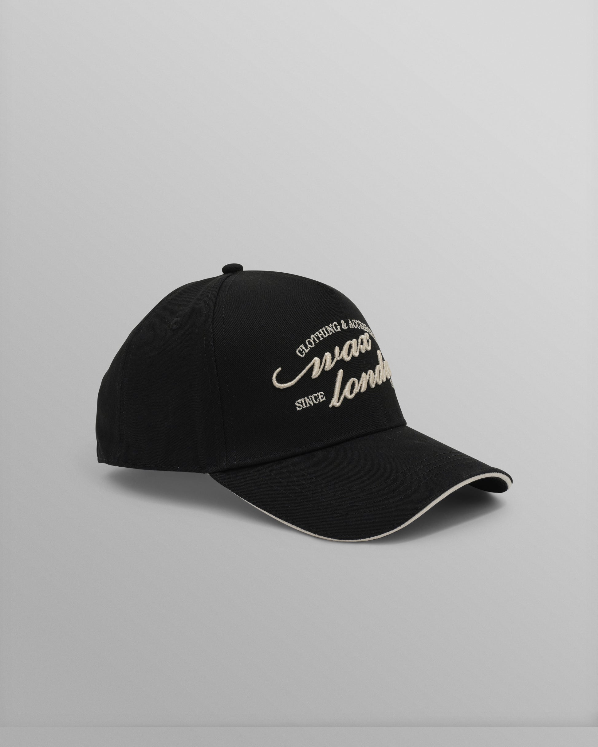 wax london men's Dale - Black Script Trucker Cap