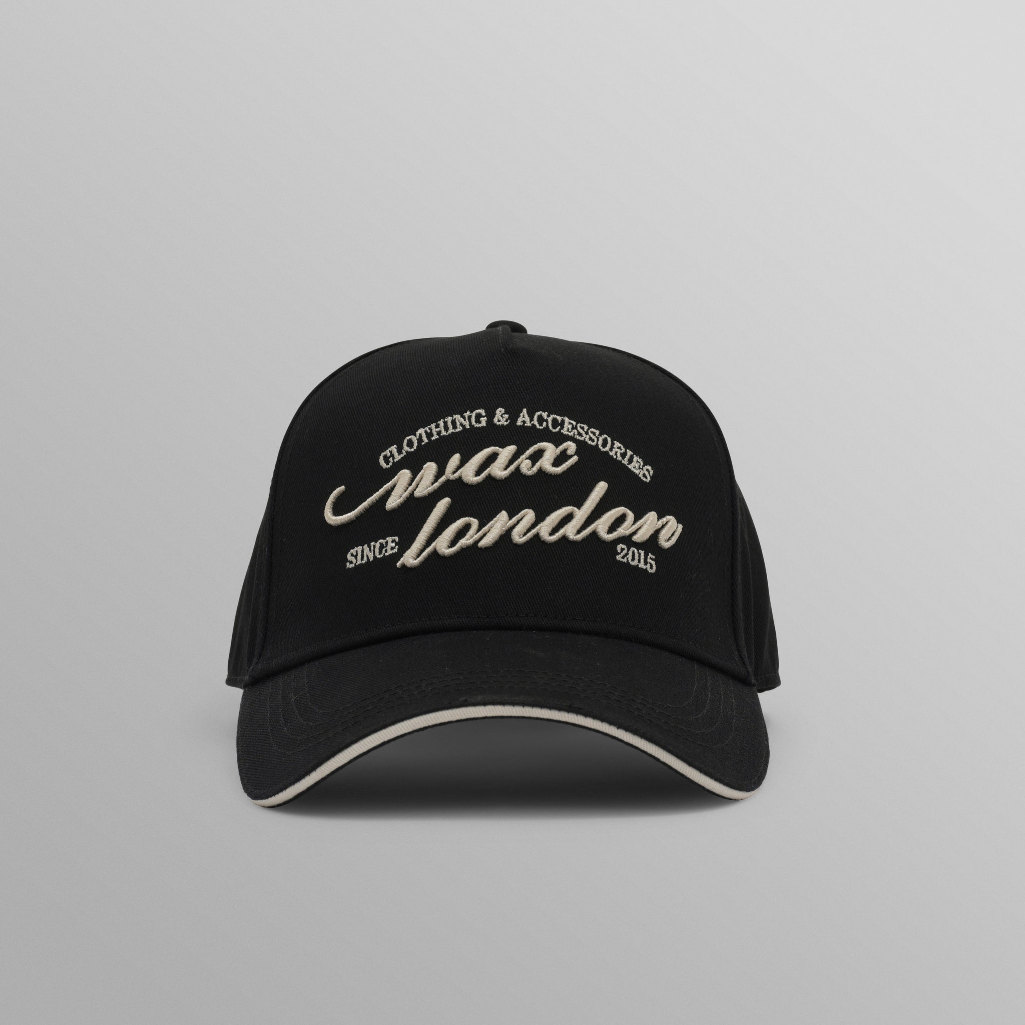 wax london men's Dale - Black Script Trucker Cap