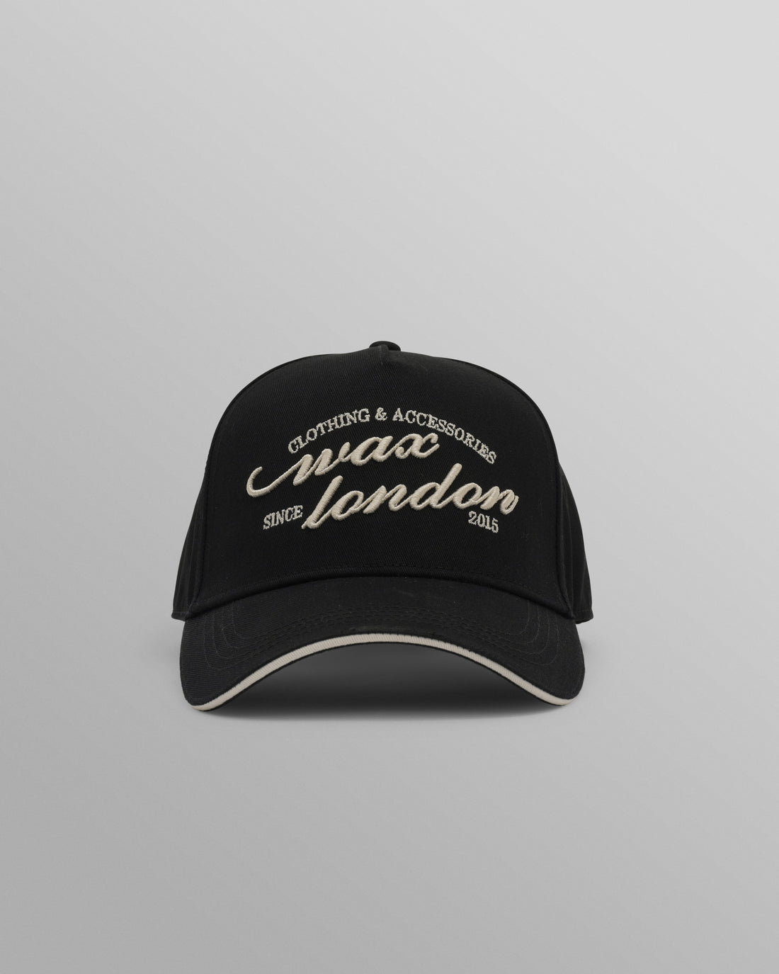 wax london men's Dale - Black Script Trucker Cap