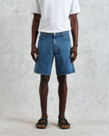 wax london men's Dalston - Mid-Blue Denim Shorts
