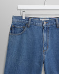 wax london men's Dalston - Mid-Blue Denim Shorts