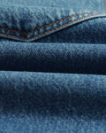 wax london men's Dalston - Mid-Blue Denim Shorts