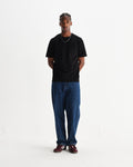 wax london men's Dean - Black Textured Organic Cotton T-Shirt
