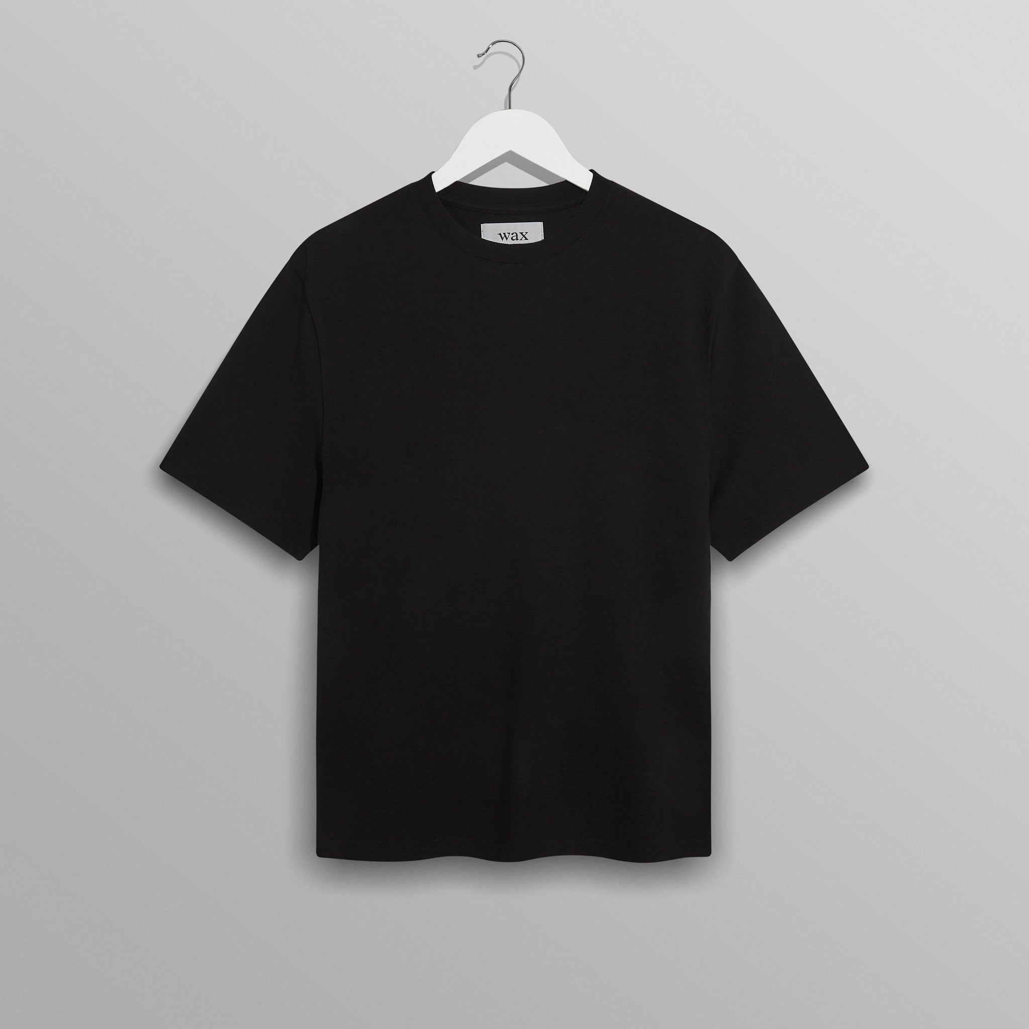 wax london men's Dean - Black Textured Organic Cotton T-Shirt