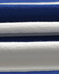 wax london men's Dean - Blue And Ecru Stripe Textured Organic Cotton T-Shirt