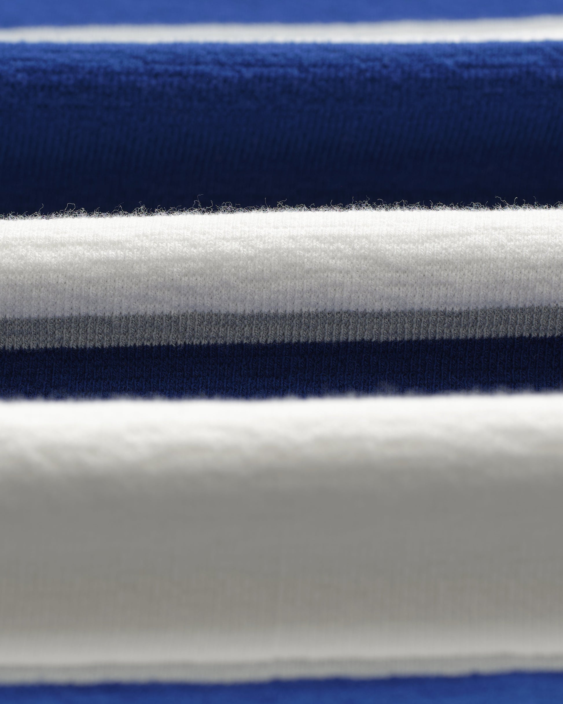 wax london men's Dean - Blue And Ecru Stripe Textured Organic Cotton T-Shirt
